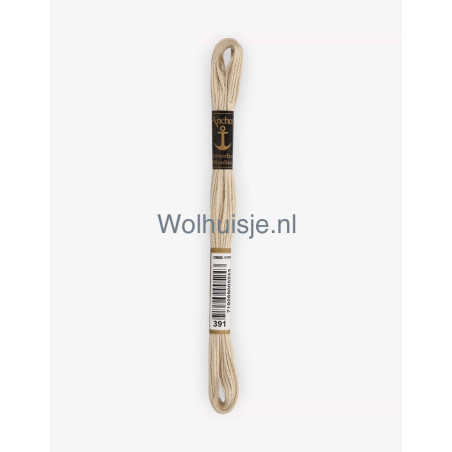 Anchor mouline 6 draads borduurgaren 391 licht mocca bruin 8m