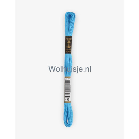 Anchor mouline 6 draads borduurgaren 433 blauw turquoise 8m