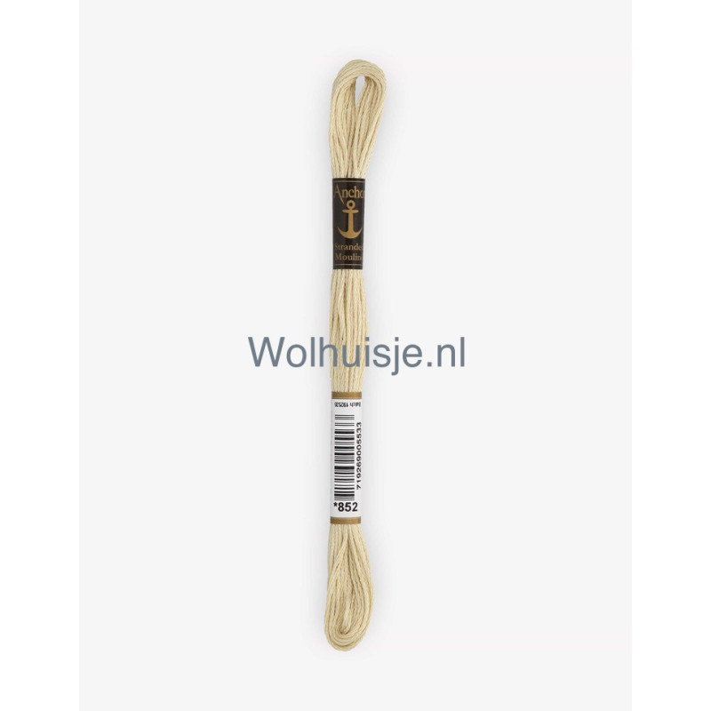 Anchor mouline 6 draads borduurgaren 852 geel beige 8m