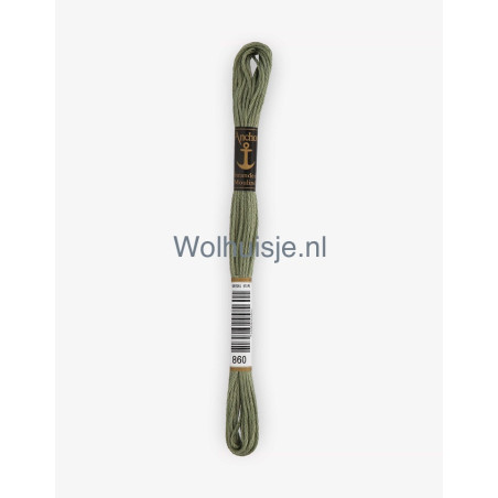 Anchor mouline 6 draads borduurgaren 860 varen groen 8m