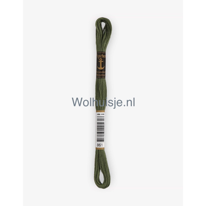 Anchor mouline 6 draads borduurgaren 861 oud groen 8m