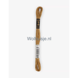 Anchor mouline 6 draads borduurgaren 888 donker geel beige 8m