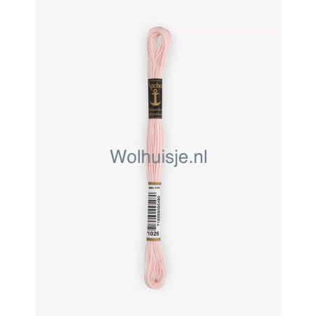 Anchor mouline 6 draads borduurgaren 1026 lichtroze 8m