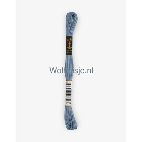 Anchor mouline 6 draads borduurgaren 1034 oud blauw 8m