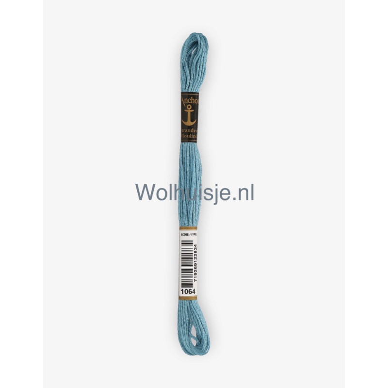 Anchor mouline 6 draads borduurgaren 1064 licht turquoise 8m
