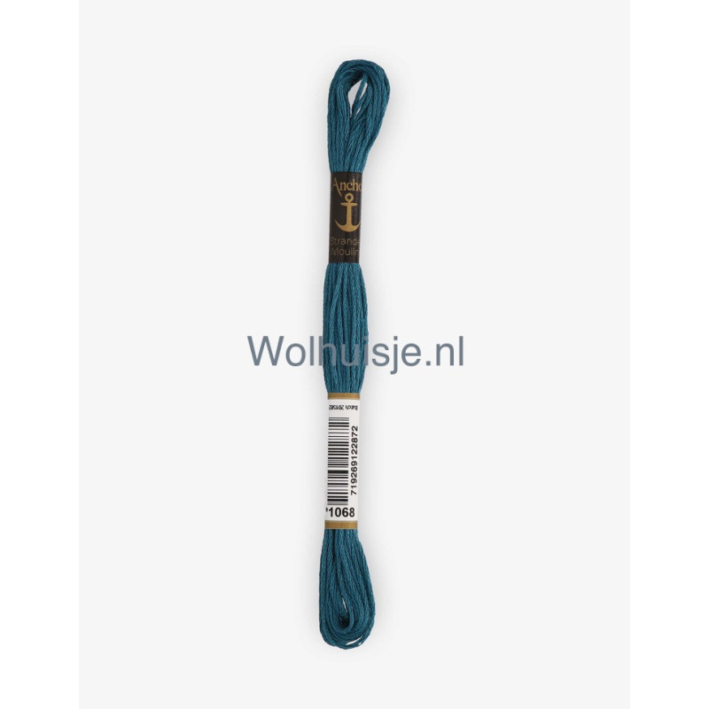 Anchor mouline 6 draads borduurgaren 1068 donker turquoise 8m