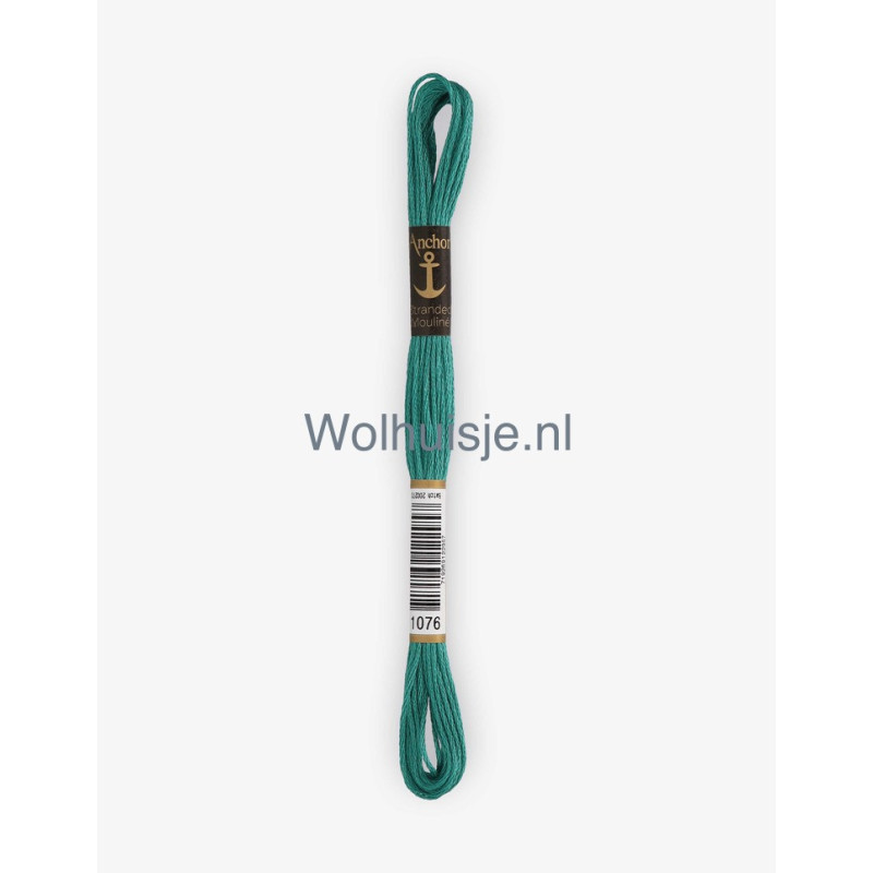 Anchor mouline 6 draads borduurgaren 1076 donker gifgroen 8m