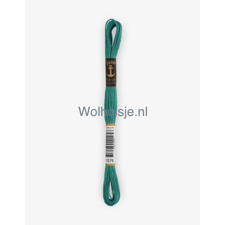 Anchor mouline 6 draads borduurgaren 1076 donker gifgroen 8m