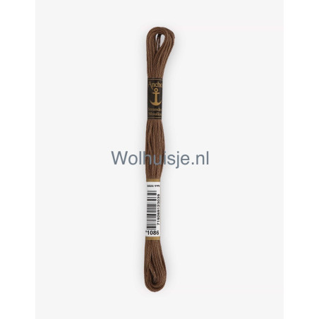 Anchor mouline 6 draads borduurgaren 1086 midden bruin 8m