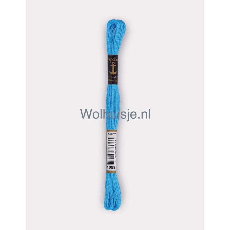 Anchor mouline 6 draads borduurgaren 1089 lagune blauw 8m