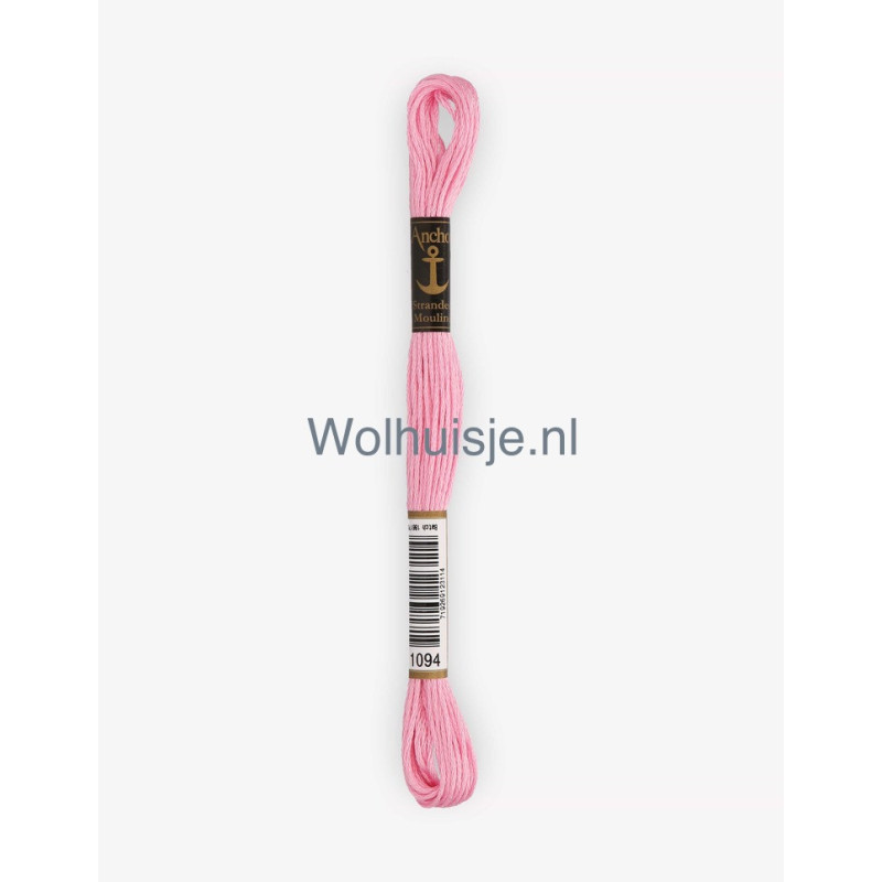 Anchor mouline 6 draads borduurgaren 1094 baby roze 8m