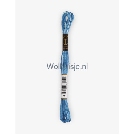 Anchor mouline 6 draads borduurgaren 1211 ombre lichtblauw 8m