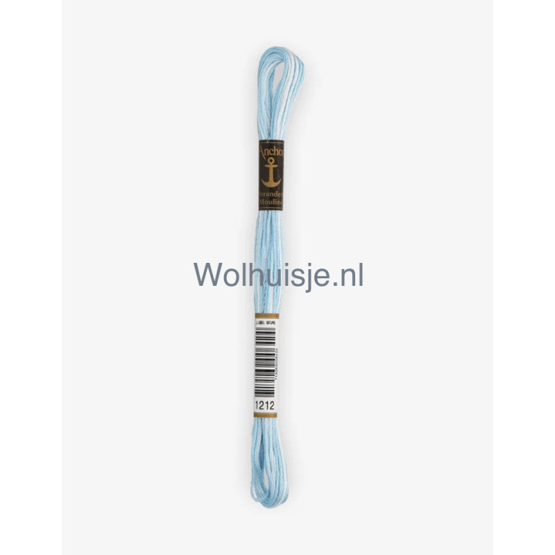 Anchor mouline 6 draads borduurgaren 1212 ombre lichtblauw 8m