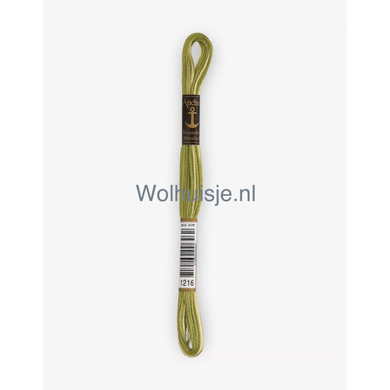 Anchor mouline 6 draads borduurgaren 1216 ombre olijf 8m