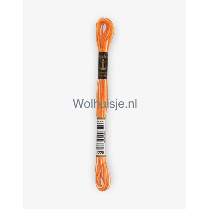 Anchor mouline 6 draads borduurgaren 1220 ombre oranje 8m