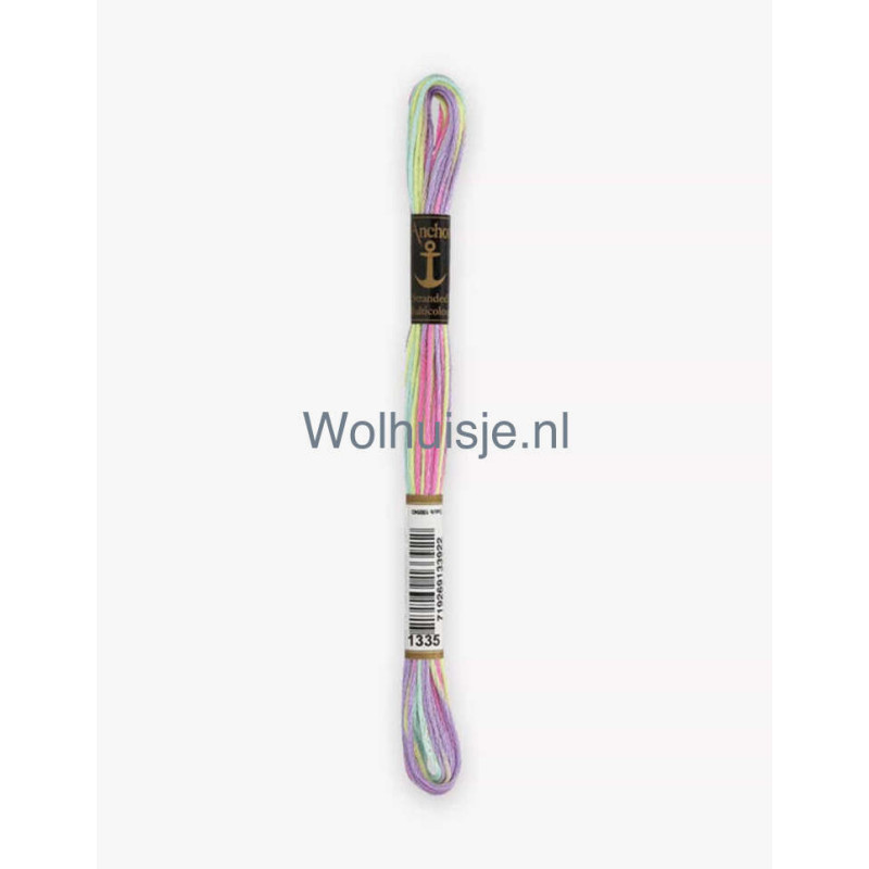 Anchor mouline 6 draads borduurgaren multicolor 1335 regenboog 8m