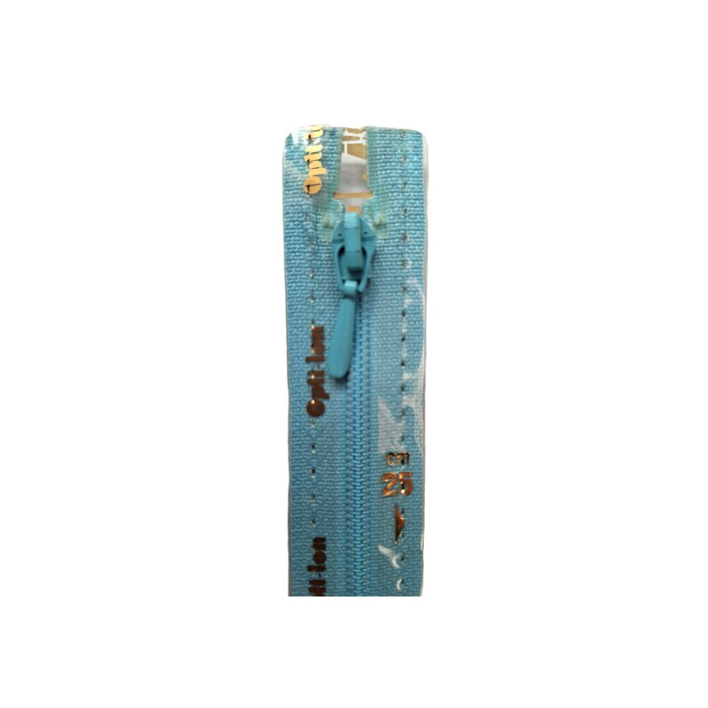 S40 kleur 287 fel turquoise spiraalrits 4mm niet deelbaar 20-60cm