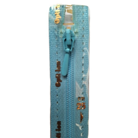 S40 kleur 287 fel turquoise spiraalrits 4mm niet deelbaar 20-60cm