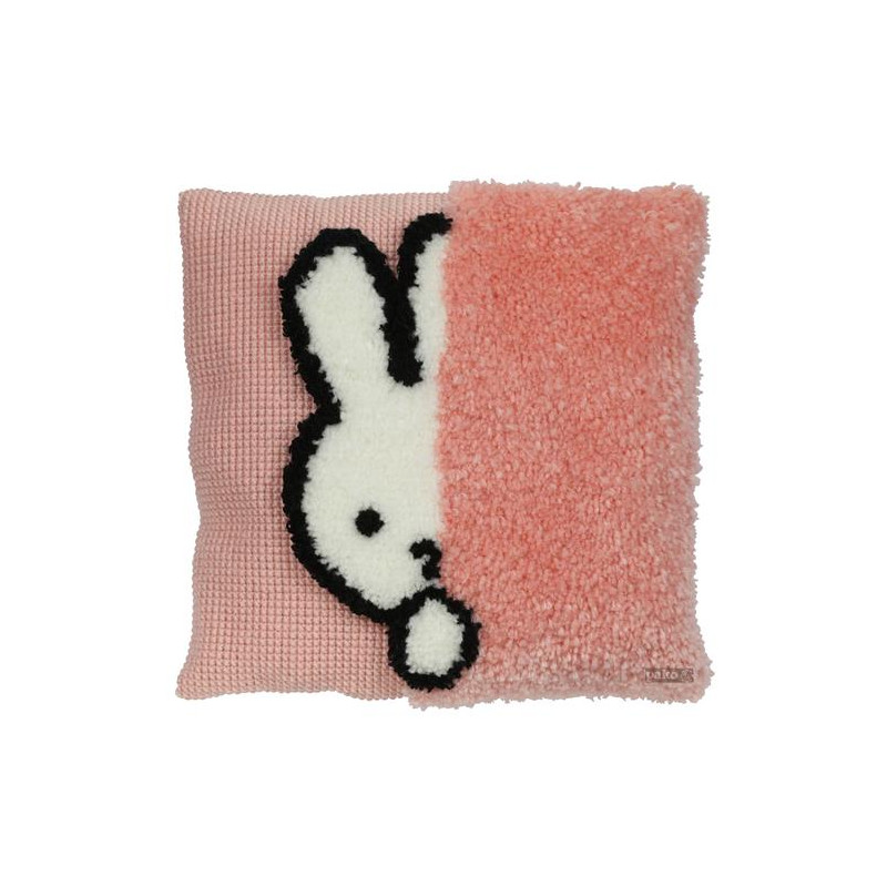 kussen kruissteek/ knoop Nijntje kiekeboe roze 012025