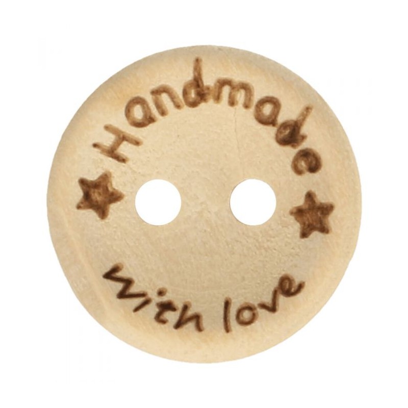HOUTEN KNOOP HANDMADE WITH LOVE 15MM