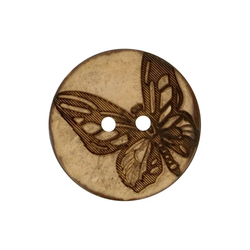 Knoop kokos gelaserd vlinder  2cm 50518