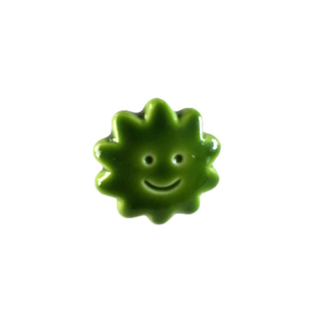 knoop zonnetje groen 13,5mm  50204