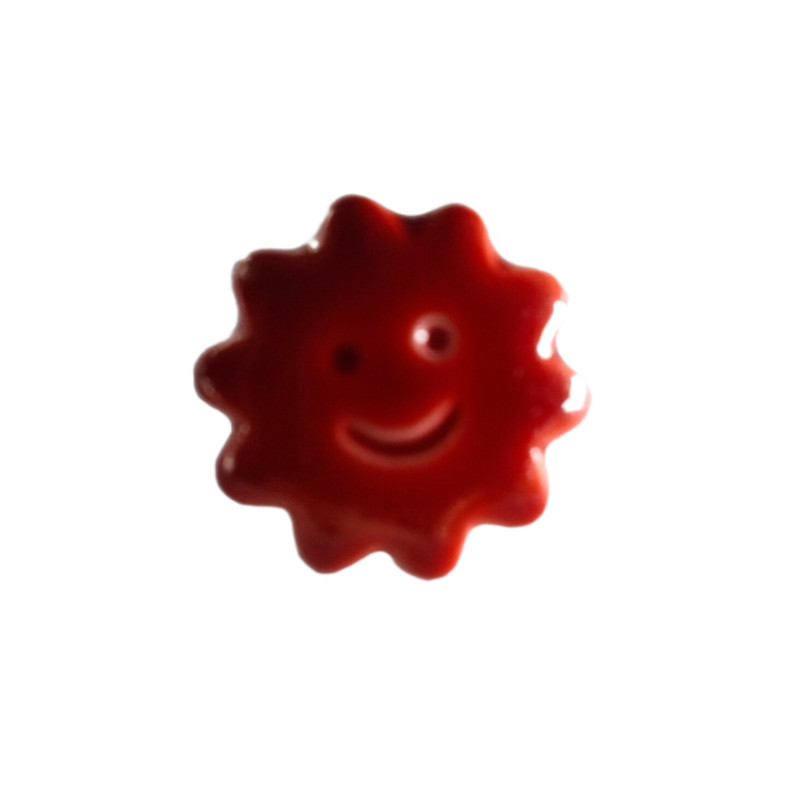 knoop zonnetje rood 13,5mm  50202