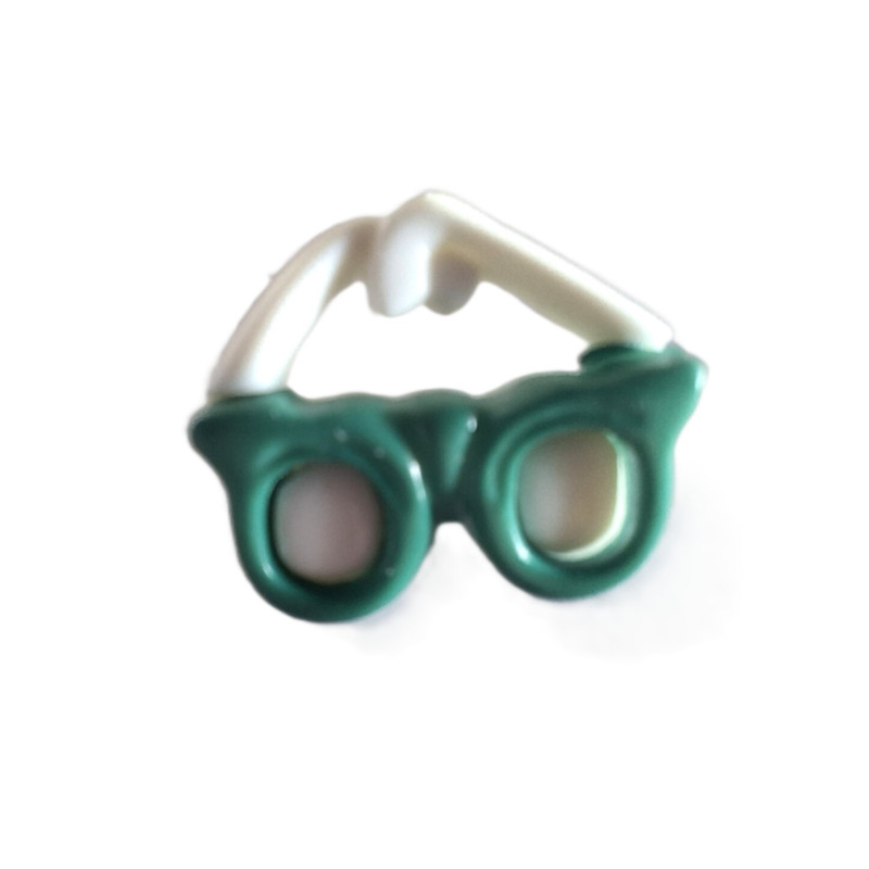 knoop bril groen wit 16 mm br  50302
