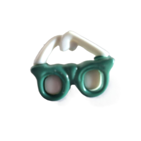 knoop bril groen wit 16 mm br  50302