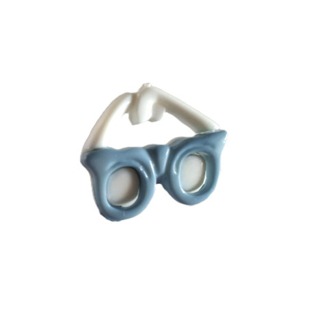 knoop bril grijs/blauw wit 16 mm br  50304
