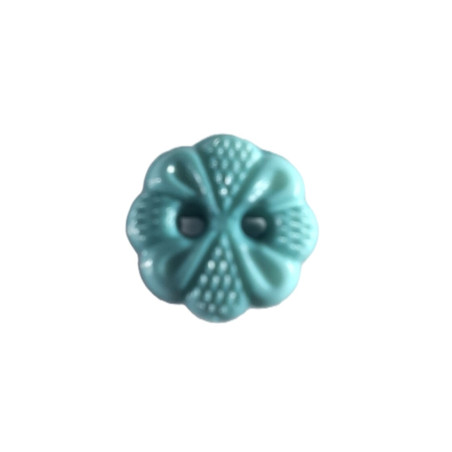 knoop bloem turquoise blauw 10mm   50330