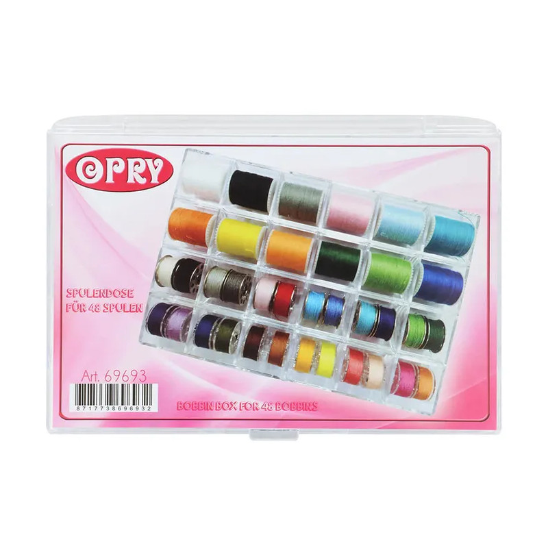 Opry Spoelendoos 24 spoelen 18x13x2,5cm transparant