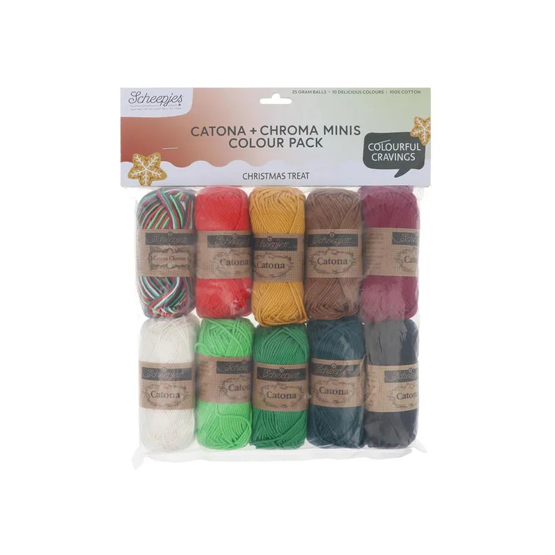 Scheepjes Catona en Chroma colour pack 10x25g - Christm. Tr. 24960