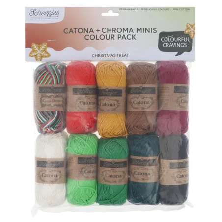 Scheepjes Catona en Chroma colour pack 10x25g - Christm. Tr. 24960