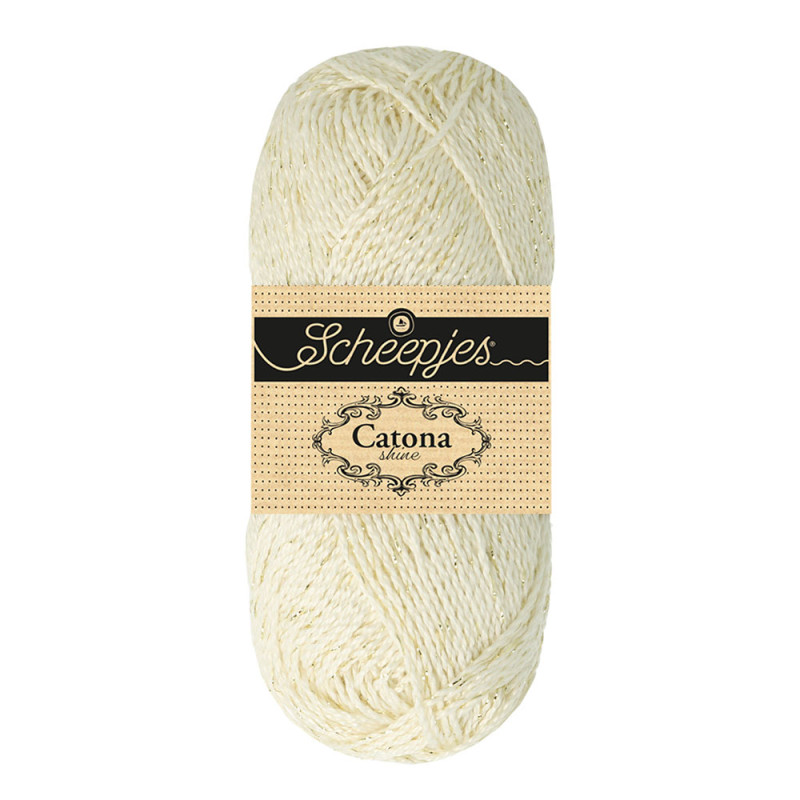 Scheepjes Catona Shine 1x50g - 105-G Bridal White - Gold