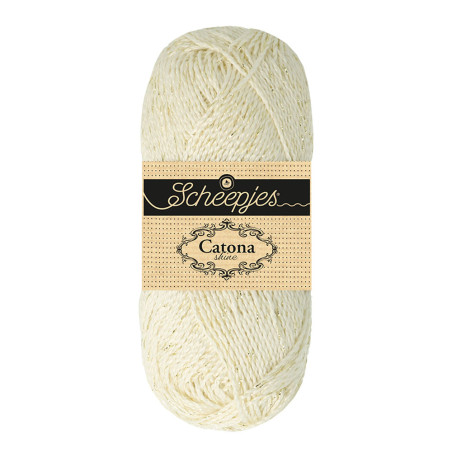 Scheepjes Catona Shine 1x50g - 105-G Bridal White - Gold