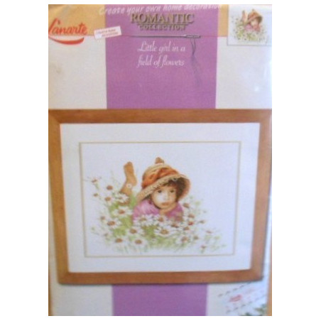 orduurpakket Little girl in a field of flowers   Meisje in bloemenveld 46 x 36 cm 34919