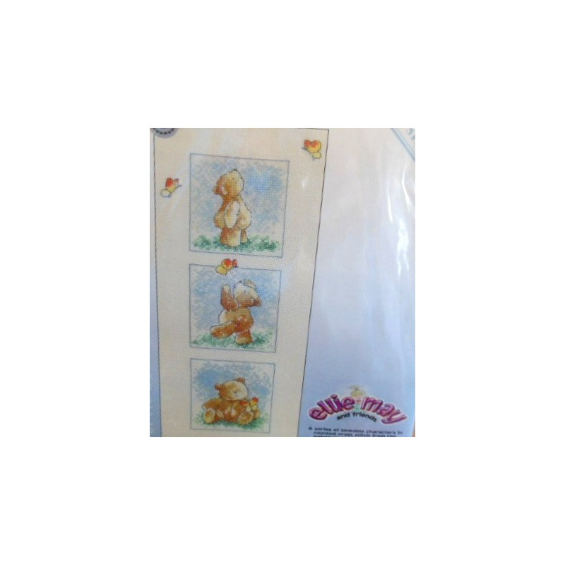 Borduurpakket Ellie- May and friends   3 beertjes 1691.711 25.5 x 11.5cm