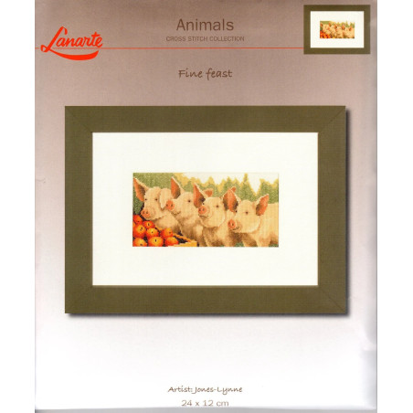 Borduurpakket 4 varkens op rij