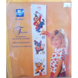 Borduurpakket clowntjes meetlat   2002 70.655 20 x 90 cm
