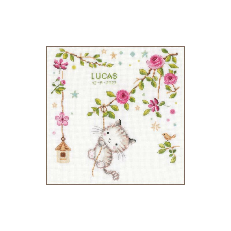 Vervaco geboortetegel guitig poesje pn-0199072