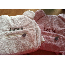 Rugzakje teddy Pink met naam geborduurd