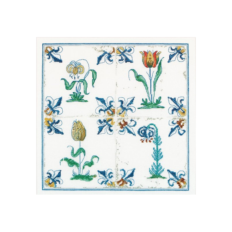 Thea Gouverneur 485A Delfts Blauwe Tegels Bloemen