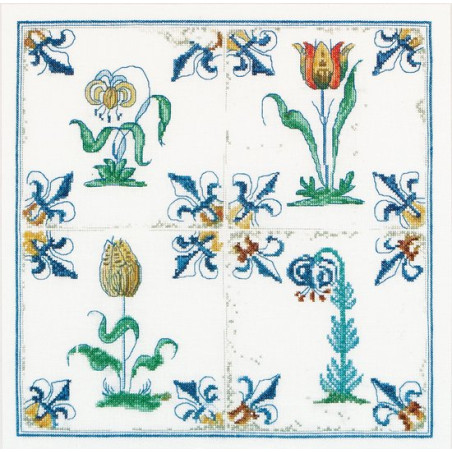 Thea Gouverneur 485A Delfts Blauwe Tegels Bloemen