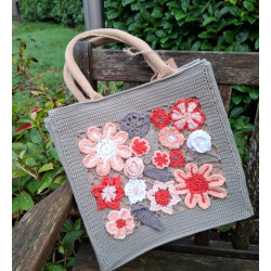 Pakket 9– Bloementas CAL  2133 Vintage Green/roze (meer kleurige versie)