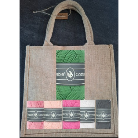 Pakket 9– Bloementas CAL  2133 Vintage Green/roze (meer kleurige versie)