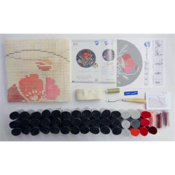 Knoopvormtapijt kit Klaprozen Art nr. PN-0186618