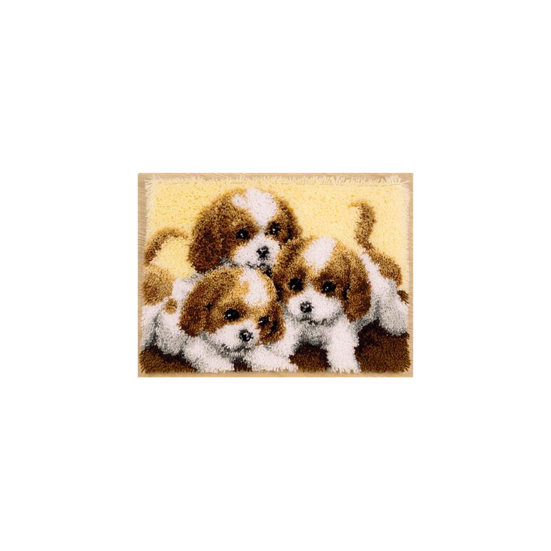 Knooptapijt kit 3 Pups Art nr. PN-0147227