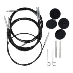 KnitPro Swivel 360° verw. kabel set 60-100cm roze