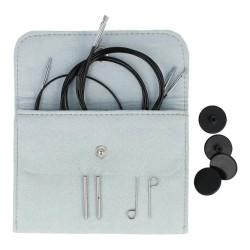 KnitPro Swivel 360° verw. kabel set 60-100cm blauw